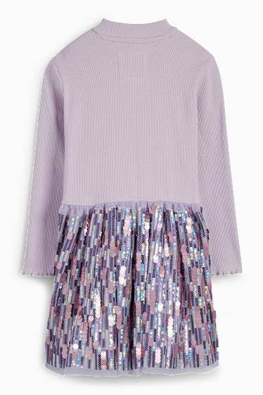 Kinder Mädchen - Die Eiskönigin - Kleid - Glanz-Effekt - hellviolett