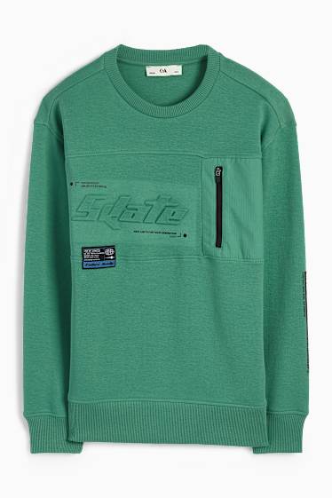 Kinder Jungen - Skater - Sweatshirt - grün