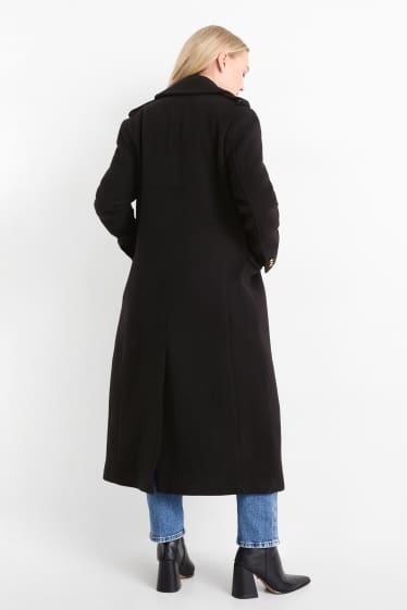 Women - Coat - new wool blend - black