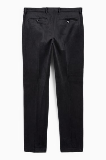 Hommes - Pantalon de costume en velours - regular fit - noir