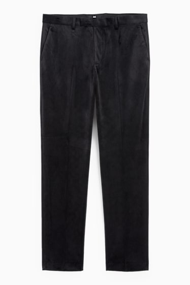 Hommes - Pantalon de costume en velours - regular fit - noir