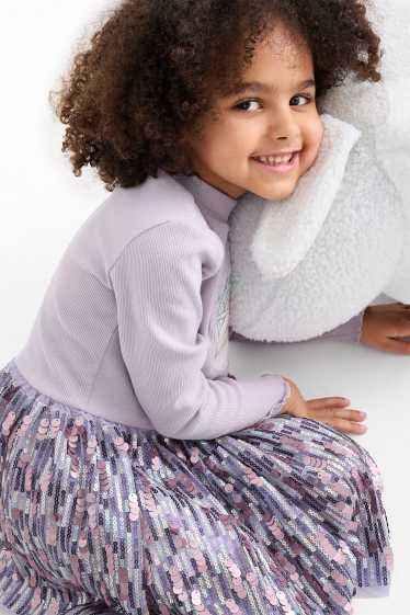 Kinder Mädchen - Die Eiskönigin - Kleid - Glanz-Effekt - hellviolett