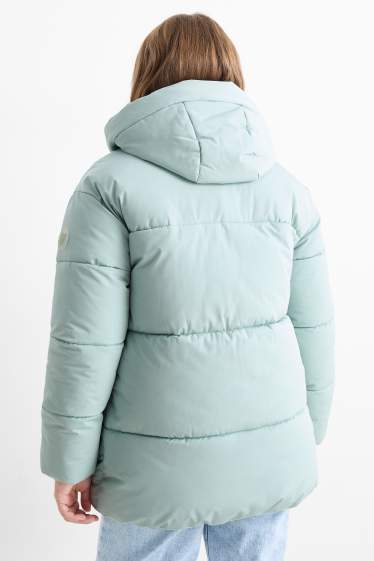 Kinder Mädchen - Steppjacke mit Kapuze - mintgrün