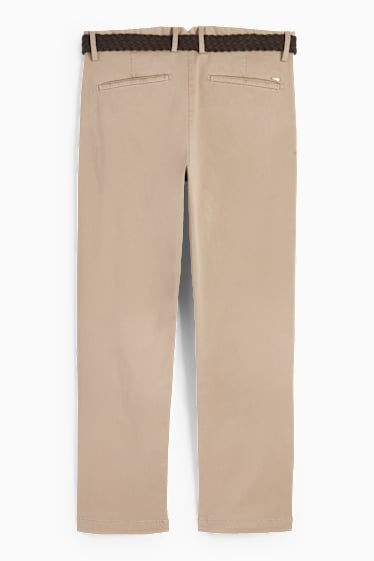Hommes - Chino avec ceinture - regular fit - beige