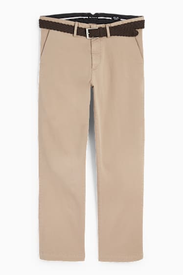 Hommes - Chino avec ceinture - regular fit - beige