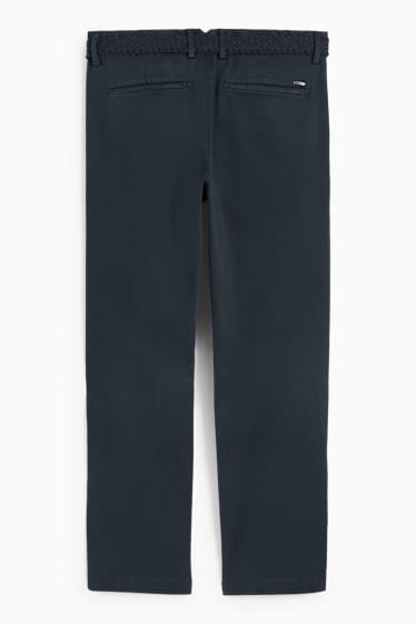 Herren - Chino mit Gürtel - Regular Fit - dunkelblau