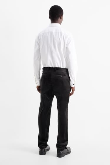 Hommes - Pantalon de costume en velours - regular fit - noir