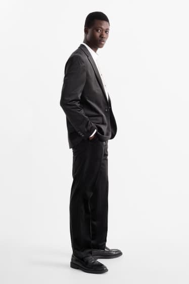 Hommes - Pantalon de costume en velours - regular fit - noir