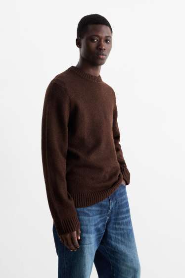 Hommes - Pull - marron foncé