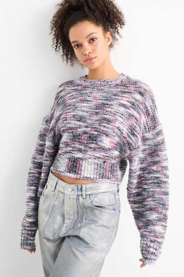 Dona - Jersei crop - estructurat - violeta clar