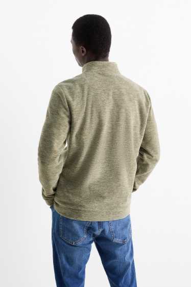 Herren - Fleecejacke - braun / grün