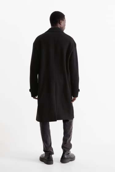 Hommes - Manteau - laine mélangée - noir