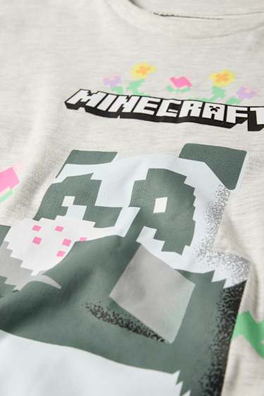 Děti - dívky - Minecraft - pyžamo - 2dílné - světle šedá