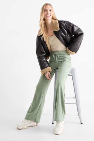 Damen - Flared Leggings - grün