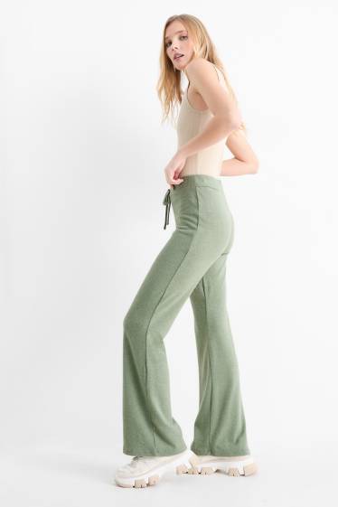 Damen - Flared Leggings - grün