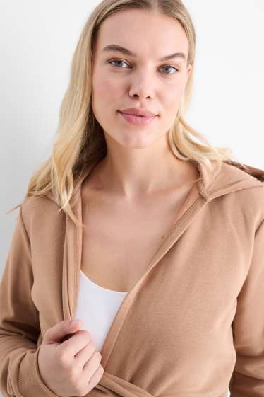 Dames - Voedingshoodie - beige