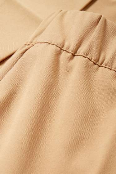 Damen - Stoffhose - Mid Waist - Tapered Fit - beige