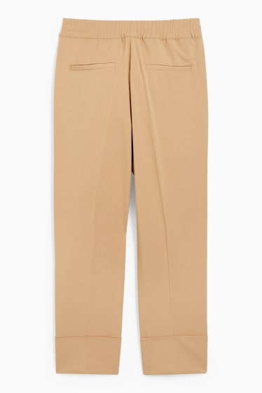 Damen - Stoffhose - Mid Waist - Tapered Fit - beige
