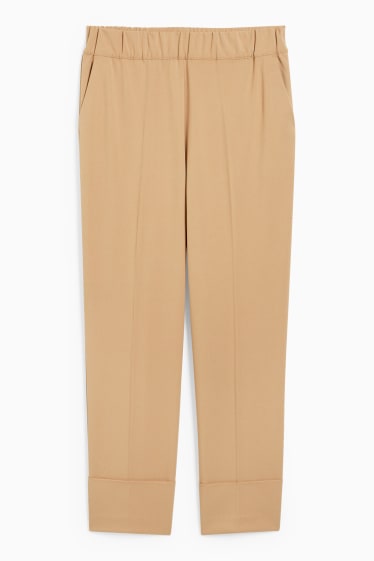 Damen - Stoffhose - Mid Waist - Tapered Fit - beige