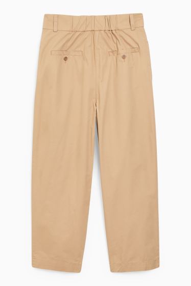 Donna - Pantaloni - vita alta - tapered fit - marrone chiaro