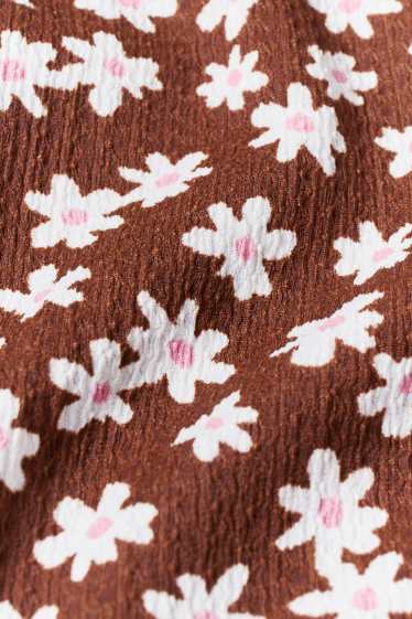 Femei - CLOCKHOUSE - pantaloni culotte - cu flori - maro