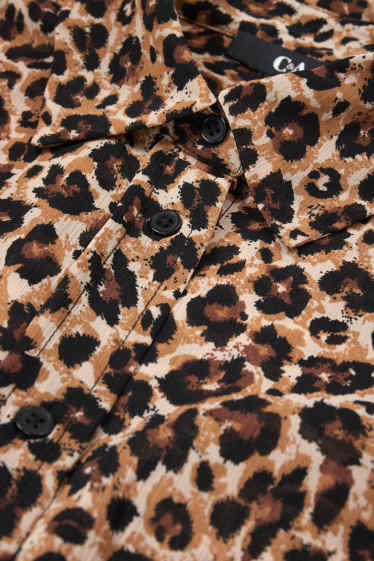 Dames - Blouse - luipaardprint - beige / bruin
