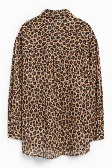 Dames - Blouse - luipaardprint - beige / bruin