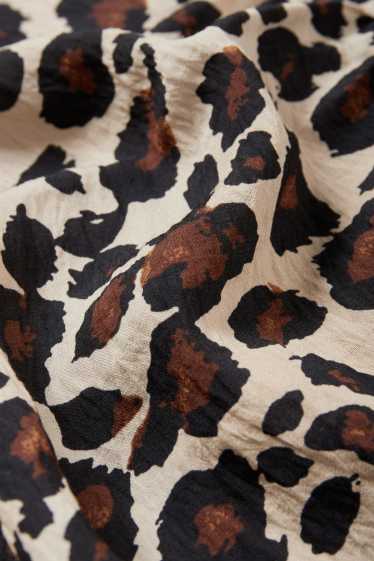 Damen - Bluse - Leo-Print - beige / braun