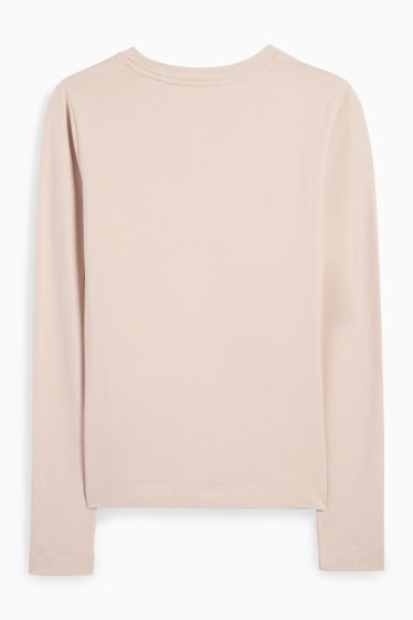 Damen - Basic-Langarmshirt - hellbeige