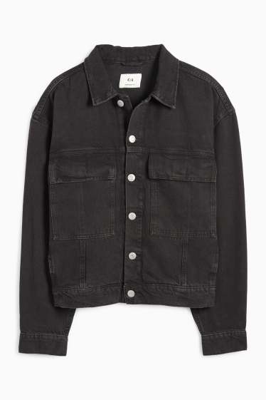 Herren - Oversized-Jeansjacke - dunkeljeansgrau