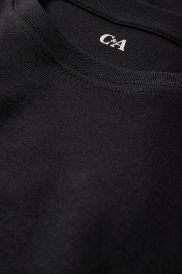 Dames - Basic T-shirt - oversized - zwart