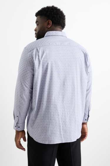 Herren - Hemd - Regular Fit - Button-down - bügelleicht - kariert - dunkelblau