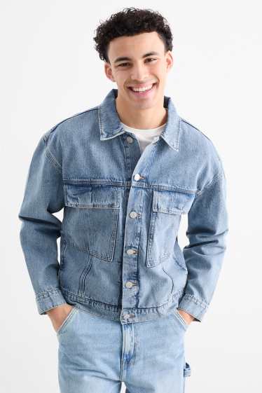Herren - Oversized-Jeansjacke - helljeansblau
