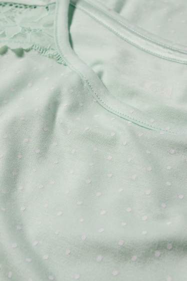 Women - Viscose pyjamas - polka dot - mint green