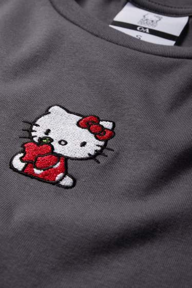 Dames - T-shirt - Hello Kitty - donkergrijs