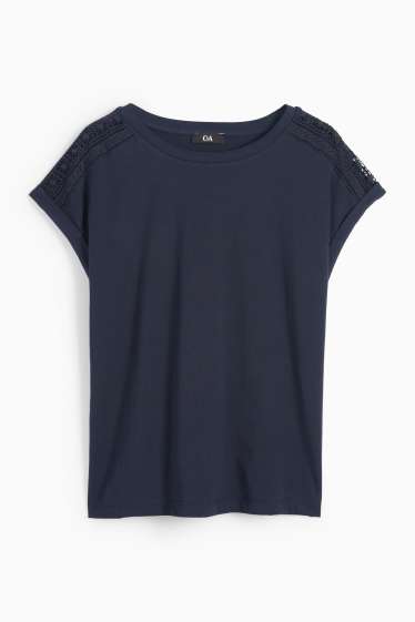 Damen - T-Shirt - Regular Fit - dunkelblau