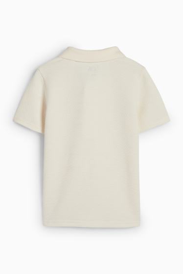 Kinderen: jongens - Poloshirt - met structuur - crème wit