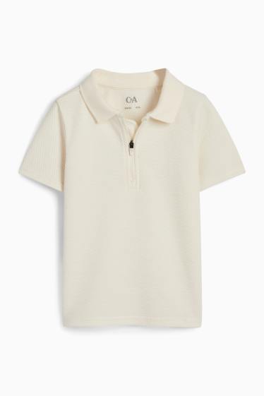 Kinderen: jongens - Poloshirt - met structuur - crème wit