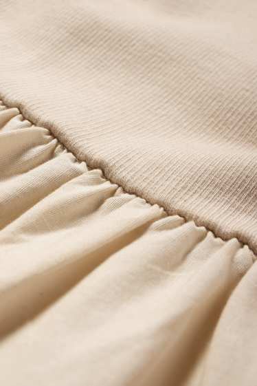 Women - Fit & flare dress - broderie anglaise - light beige