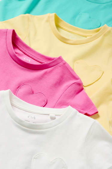 Children Girls - Multipack of 4 - heart - short sleeve T-shirt - cremewhite