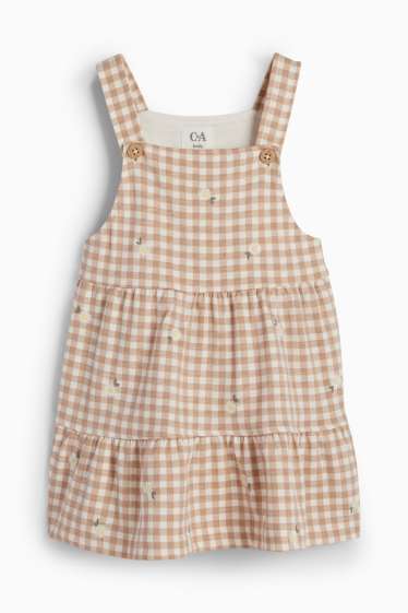 Baby: meisjes - Bloemetje - baby-outfit - 2-delig - crème wit