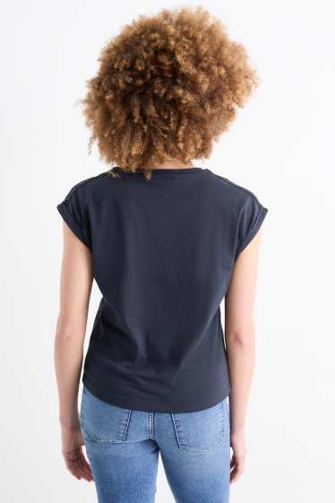 Damen - T-Shirt - Regular Fit - dunkelblau