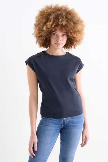 Damen - T-Shirt - Regular Fit - dunkelblau