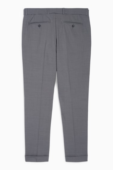 Home - Pantalons combinables - regular fit - 4 way stretch - mescla de llana verge - gris