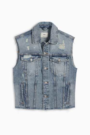 Damen - Jeans-Weste - helljeansblau