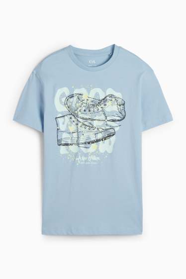 Kinder Buben - Sneaker - Kurzarmshirt - hellblau