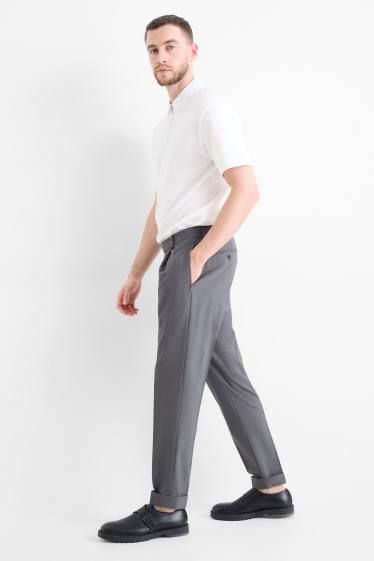 Home - Pantalons combinables - regular fit - 4 way stretch - mescla de llana verge - gris