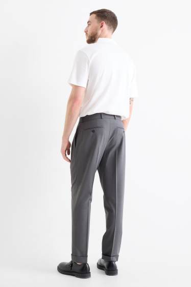 Home - Pantalons combinables - regular fit - 4 way stretch - mescla de llana verge - gris