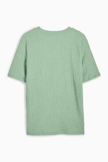 Dames - T-shirt - regular fit - met structuur - groen