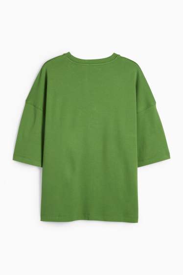 Women - Basic T-shirt - oversized - green